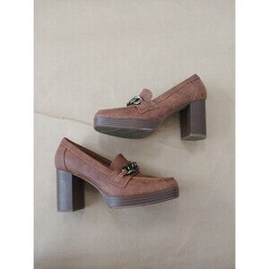 White Mountain Cliffs Loafer women's 10 Brown Chunky Sole Preppy Academia